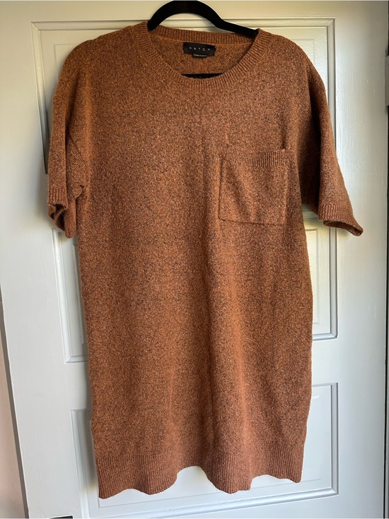 Hatch Dresses & Skirts - Hatch Short-Sleeve Crewneck Sweater dress in Rust
